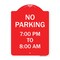 Signmission Designer Series No Parking 7-00 Pm to 8-00 Am, Red & White Aluminum Sign, 18" x 24", RW-1824-23601 A-DES-RW-1824-23601 - alternate 1